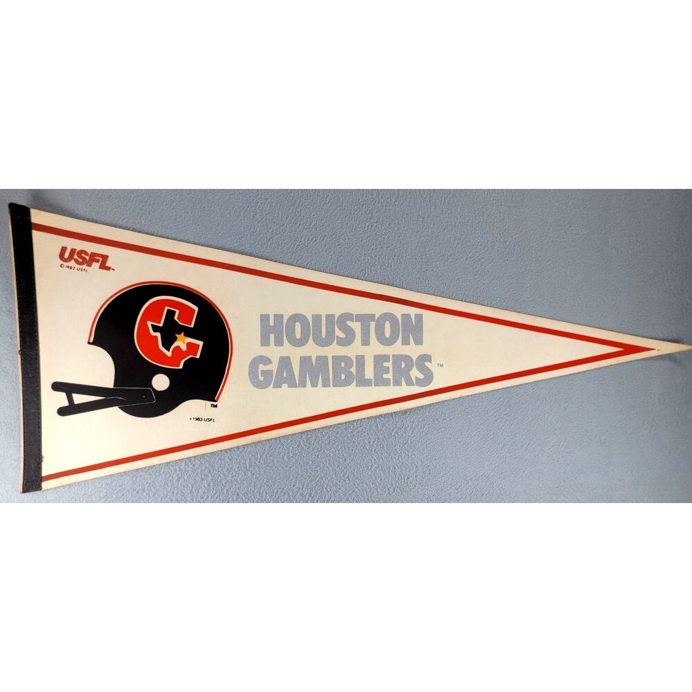Vintage Houston Gamblers USFL Football Pennant Rare